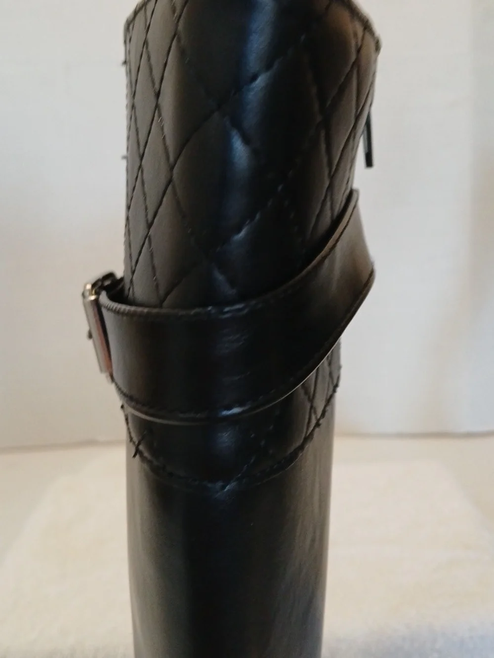 St Johns Bay Black Winterwood Riding Boots Quilted Shaft Buckle Zip W-9